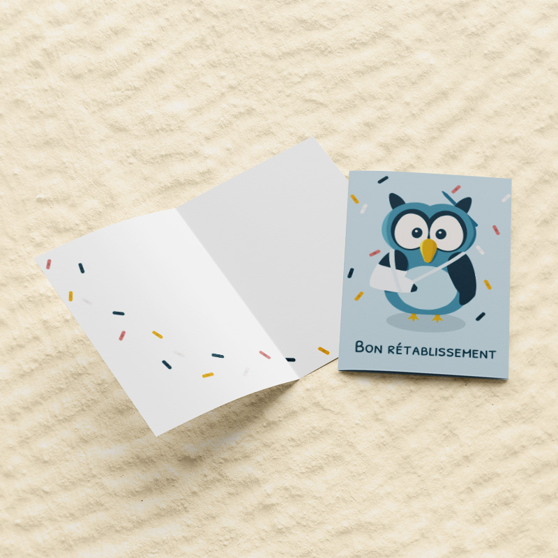 Carte de vœux "Bon rétablissement" - Yblou création