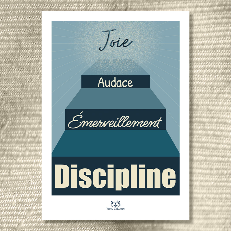 Affiche illustrée "L'escalier de la joie" - Yblou création