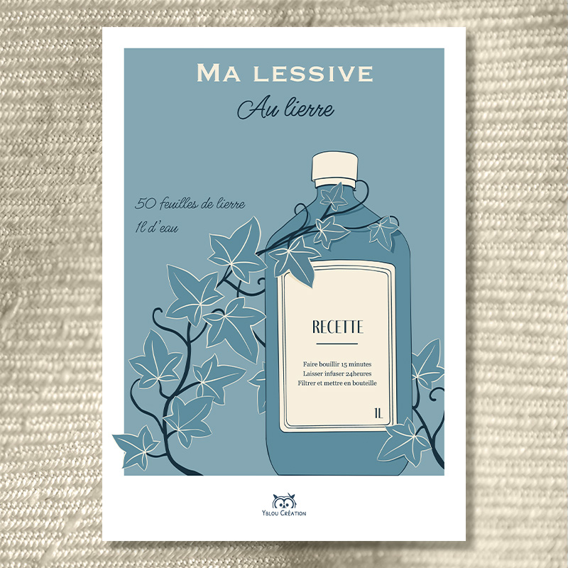 Affiche Ma lessive au lierre - Yblou création