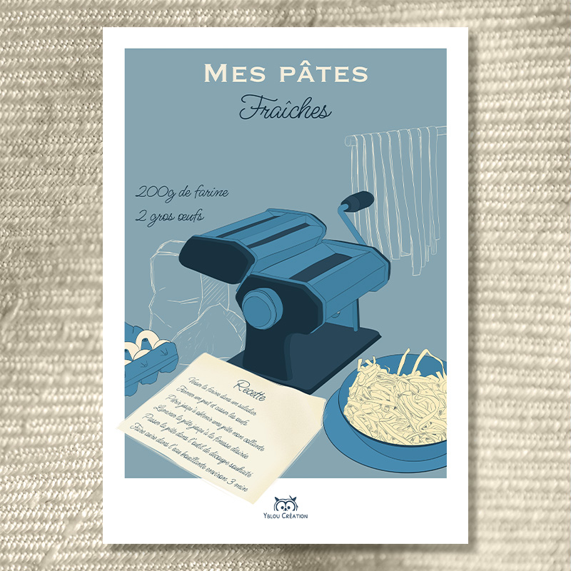 Affiche "Mes pates fraiches" - Yblou Création