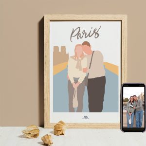 Portrait – fond illustré (Illustration personnalisée)